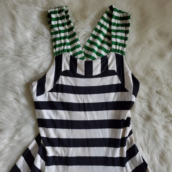 Anthropologie HWR Monogram Split Stripes Dress Navy and White Size XS - Picture 5 of 11